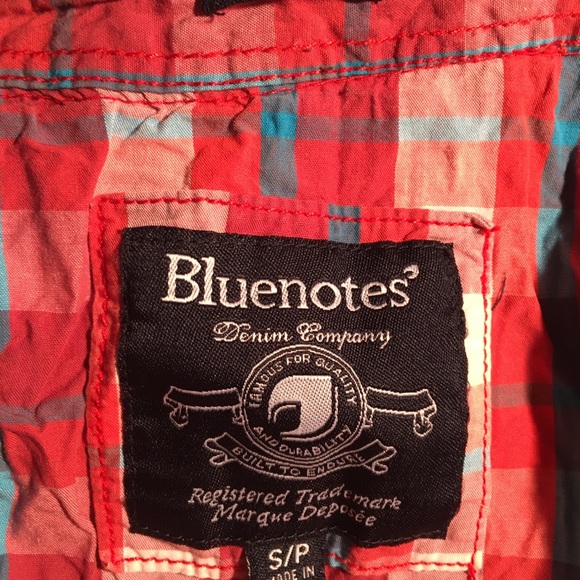 Bluenotes Red Plaid Short Sleeve Button Down - Picture 2 of 2